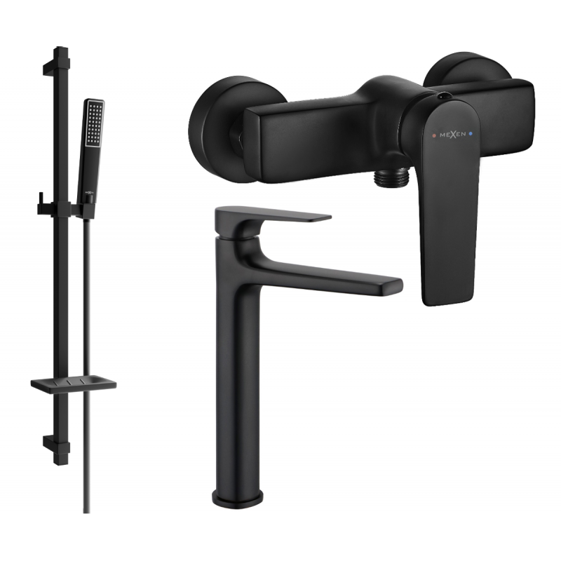 Mexen Lynx Ensemble de douche DQ72, noir - 745914DQ72-70