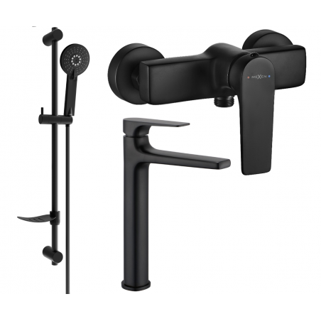 Ensemble de douche Mexen Lynx DF40, noir - 745914DF40-70