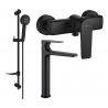 Ensemble de douche Mexen Lynx DF40, noir - 745914DF40-70
