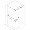 Mexen Kioto+ paroi de douche avec étagère Walk-in 90 x 200 cm, motif noir, blanc - 800-090-121-20-70