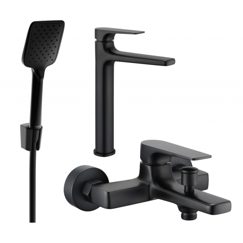 Mexen Lynx R62 ensemble de baignoire, noir - 745913R62-70