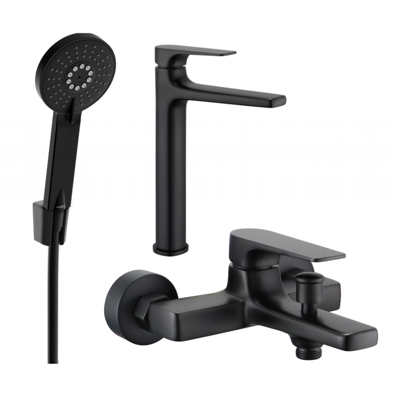 Mexen Lynx R40 ensemble de baignoire, noir - 745913R40-70