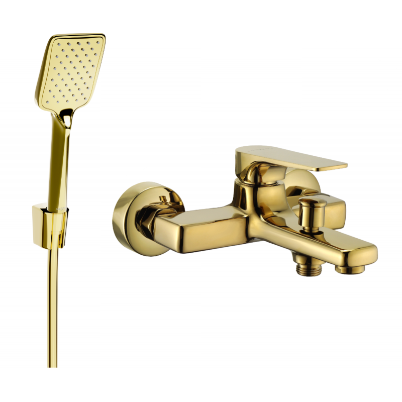 Mexen Lynx R62 robinet de baignoire avec ensemble de douche, or - 74593R62-50