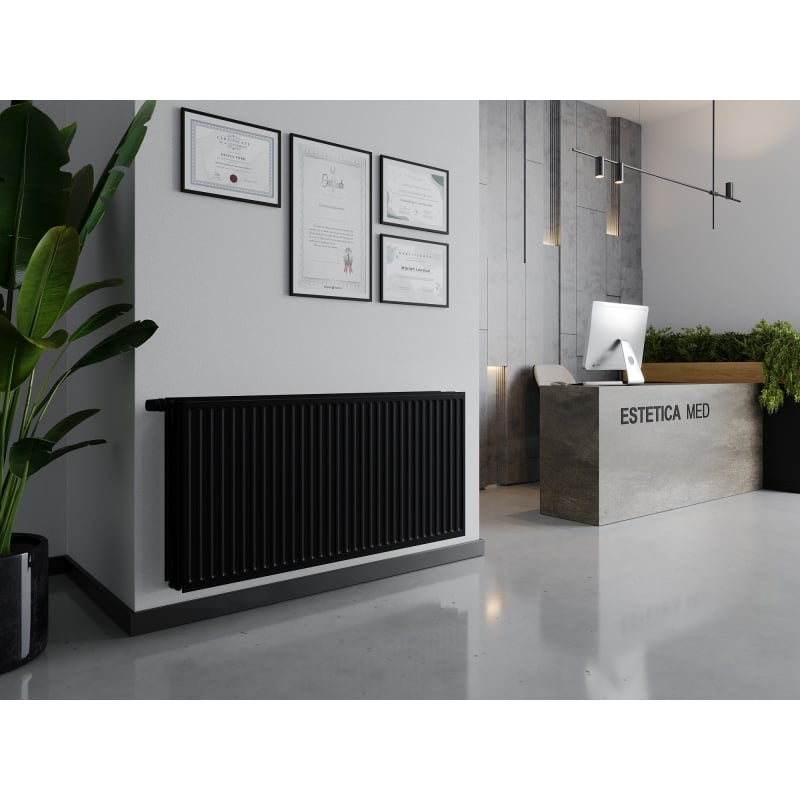 Mexen CVH30 Radiateur hygiénique à plaque 900 x 2600 mm, connexion inférieure, 5367 W, noir - W630H-090-260-70