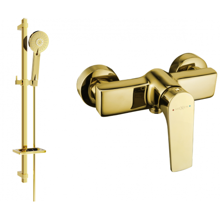 Mexen Lynx DQ40 robinet de douche avec ensemble de douche, doré - 74594DQ40-50