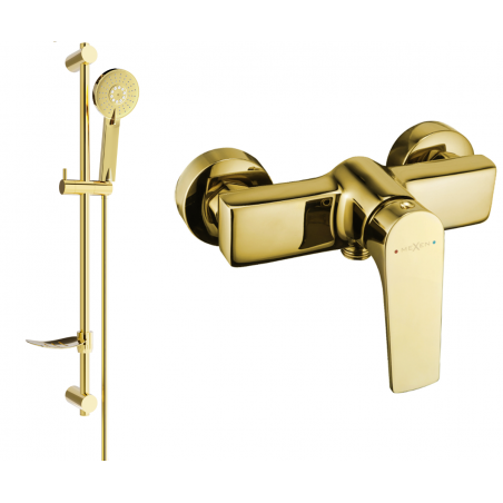 Mexen Lynx DF40 ensemble de douche avec robinetterie, doré - 74594DF40-50