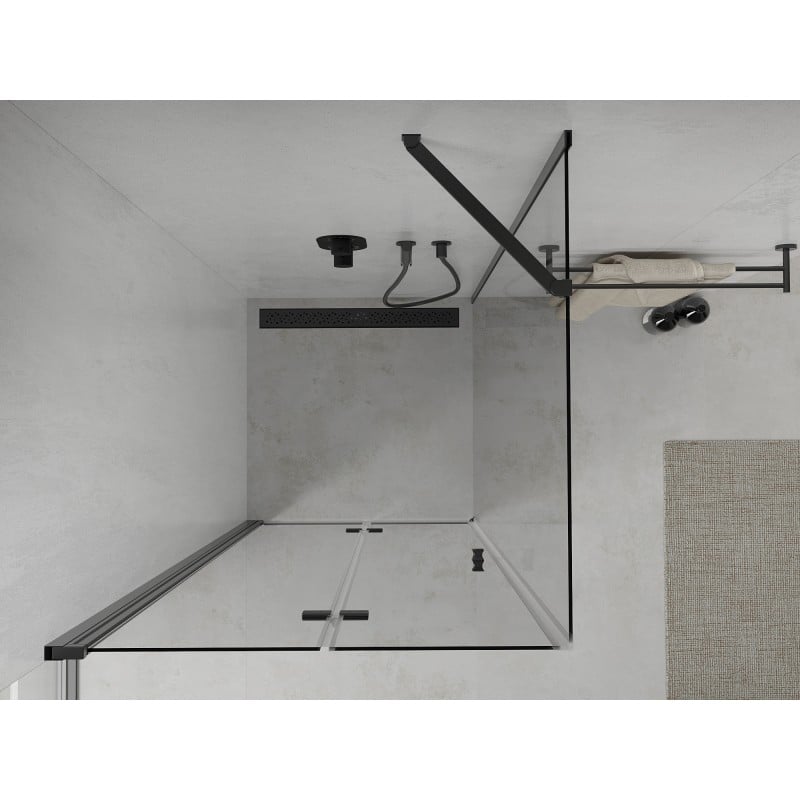 Mexen Lima cabine de douche pliante 120 x 120 cm, transparent, noir - 856-120-120-70-00