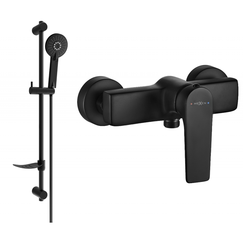 Mexen Lynx DF40 robinet de douche avec ensemble de douche, noir - 74594DF40-70
