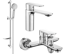 Mexen Milo Ensemble de bain DF40, chromé - 71303DF40-00