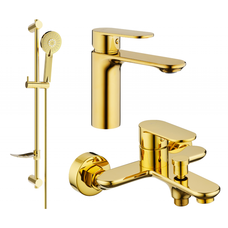 Mexen Milo DF40 ensemble baignoire, doré - 71303DF40-50