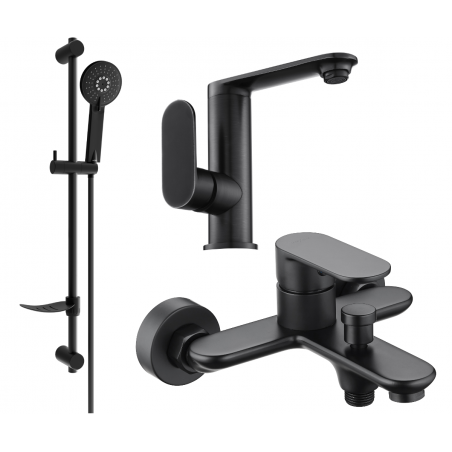 Ensemble de baignoire Mexen Milo DF40, noir - 713053DF40-70