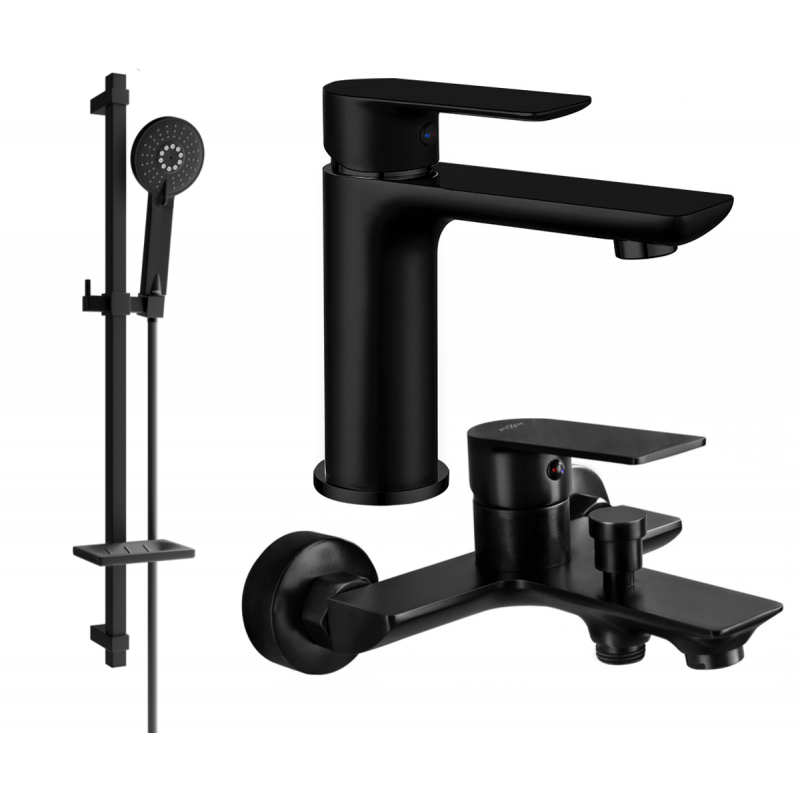 Mexen Alfa DQ40 ensemble de baignoire, noir - 745703DQ40-70