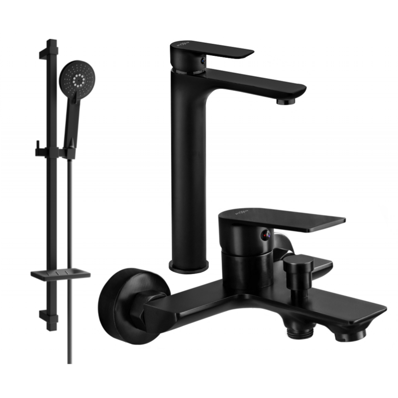 Mexen Alfa DQ40 ensemble de baignoire, noir - 745713DQ40-70