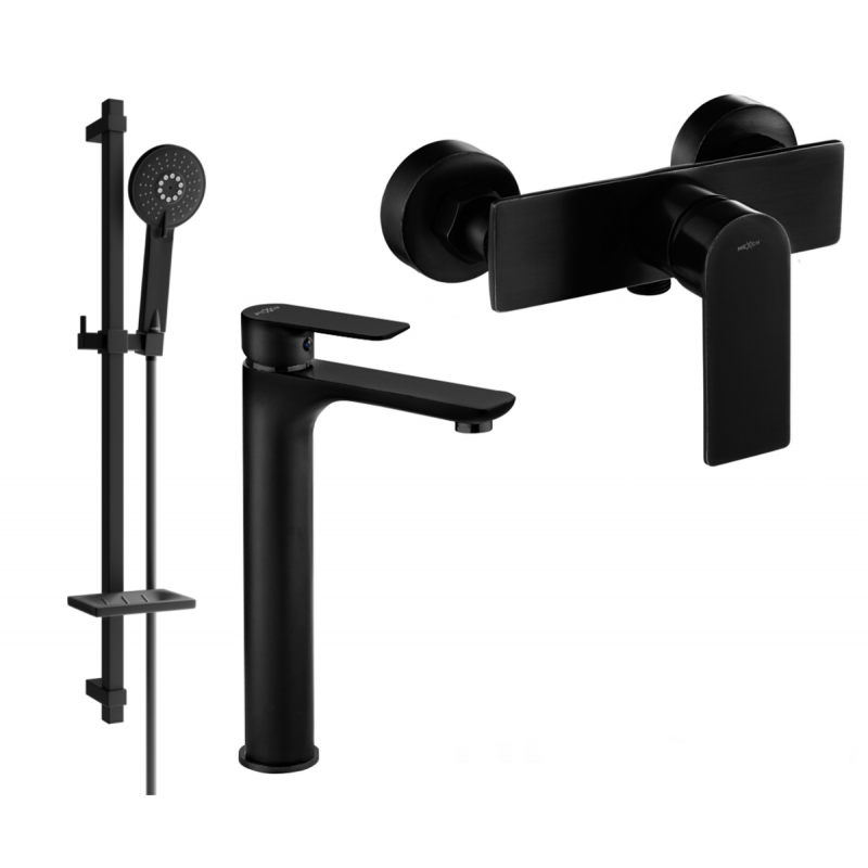 Mexen Alfa Ensemble de douche DQ40, noir - 745714DQ40-70