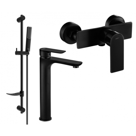 Mexen Alfa Ensemble de douche DF72, noir - 745714DF72-70
