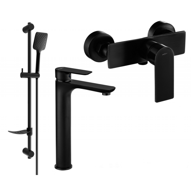 Mexen Alfa Ensemble de douche DF62, noir - 745714DF62-70