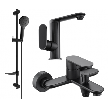 Mexen Milo DF05 ensemble baignoire, noir - 713053DF05-70