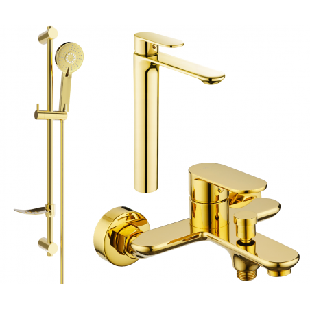 Mexen Milo DF40 ensemble de baignoire, doré - 71313DF40-50