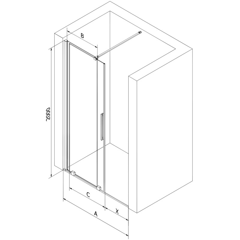 Mexen Velar porte de douche coulissante 160 cm, givre, gun metal - 871-160-000-31-95