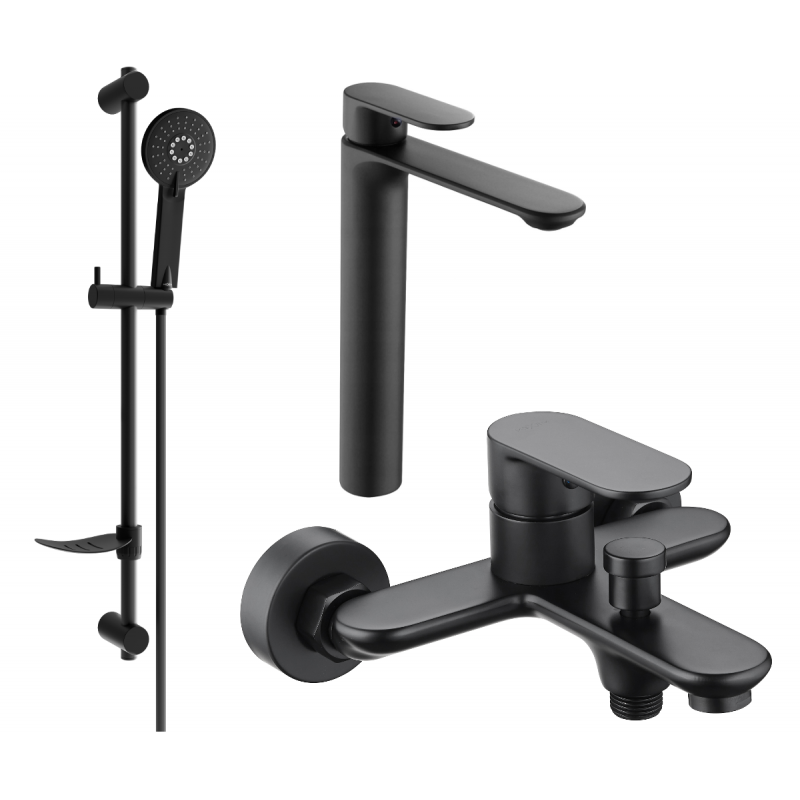 Mexen Milo DF40 ensemble de baignoire, noir - 71313DF40-70