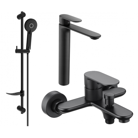 Mexen Milo DF40 ensemble de baignoire, noir - 71313DF40-70