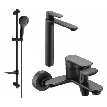 Mexen Milo DF05 ensemble de baignoire, noir - 71313DF05-70