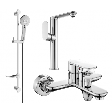 Mexen Milo Ensemble de bain DF40, chrome - 713153DF40-00