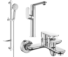 Mexen Milo Ensemble de bain DF40, chrome - 713153DF40-00