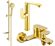 Mexen Milo DF40 ensemble de baignoire, doré - 713153DF40-50
