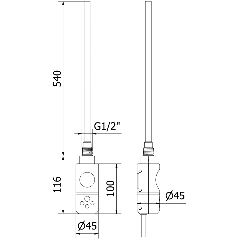 Mexen Ares radiateur électrique 1800 x 600 mm, 600 W, doré - W102-1800-600-2900-50