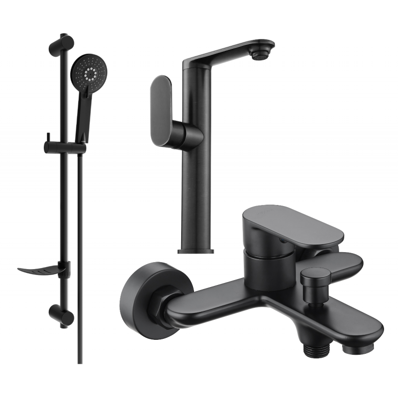 Mexen Milo DF40 ensemble de baignoire, noir - 713153DF40-70