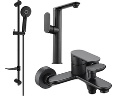 Mexen Milo DF40 ensemble de baignoire, noir - 713153DF40-70