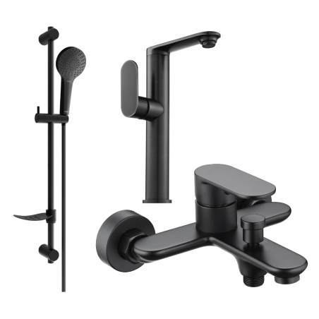 Mexen Milo DF05 ensemble de baignoire, noir - 713153DF05-70