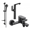 Mexen Milo DF05 ensemble de baignoire, noir - 713153DF05-70