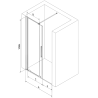Mexen Velar porte de douche coulissante 150 cm, graphite, chrome - 871-150-000-41-01