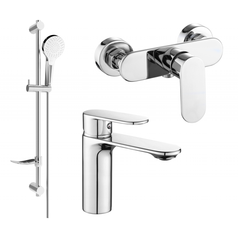 Ensemble de douche Mexen Milo DF05, chrome - 71304DF05-00