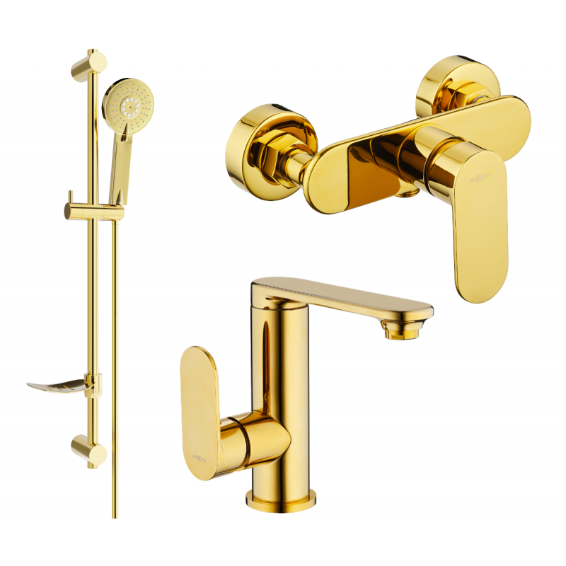 Mexen Milo DF40 ensemble de douche, or - 713054DF40-50