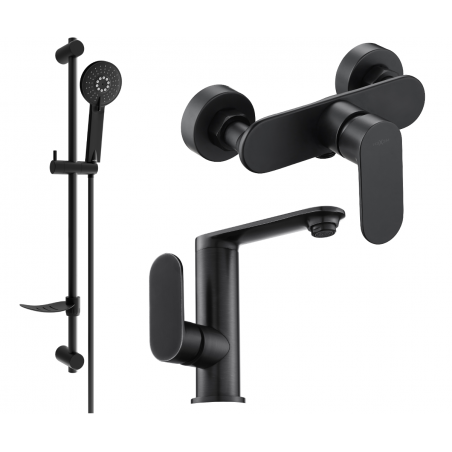 Mexen Milo DF40 ensemble de douche, noir - 713054DF40-70