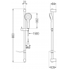 Mexen Milo DF05 ensemble de douche, chrome - 71314DF05-00
