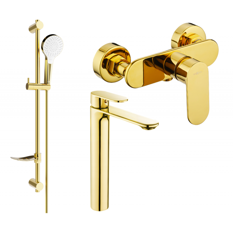 Mexen Milo Ensemble de douche DF05, doré - 71314DF05-50
