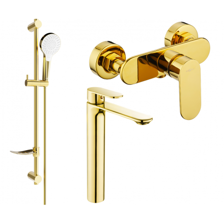 Mexen Milo Ensemble de douche DF05, doré - 71314DF05-50