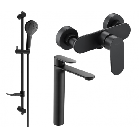 Mexen Milo DF05 ensemble de douche, noir - 71314DF05-70