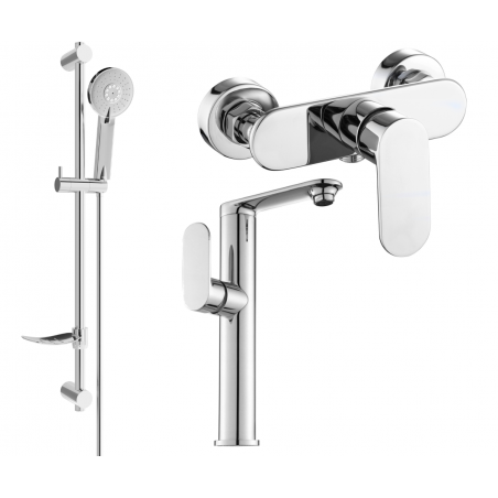 Mexen Milo Ensemble de douche DF40, chromé - 713154DF40-00