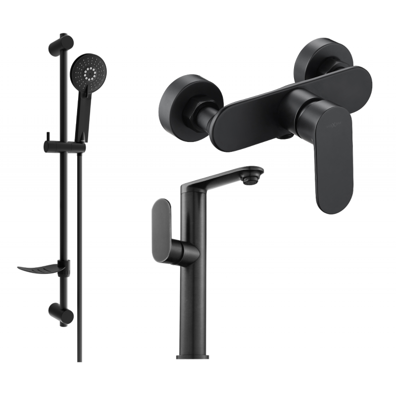 Mexen Milo DF40 ensemble de douche, noir - 713154DF40-70
