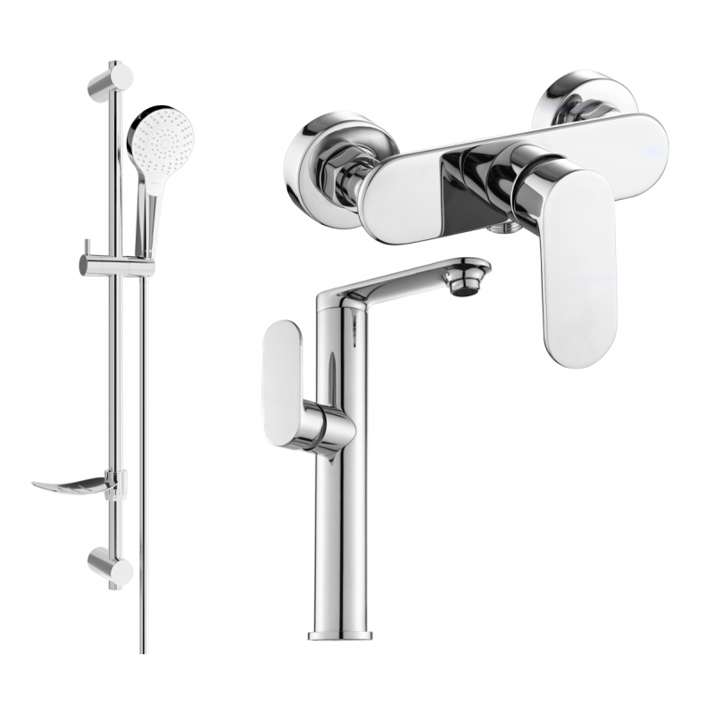 Ensemble de douche Mexen Milo DF05, chrome - 713154DF05-00
