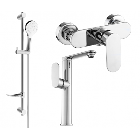 Ensemble de douche Mexen Milo DF05, chrome - 713154DF05-00