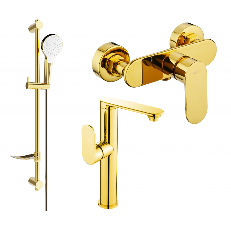 Mexen Milo DF05 ensemble de douche, doré - 713154DF05-50