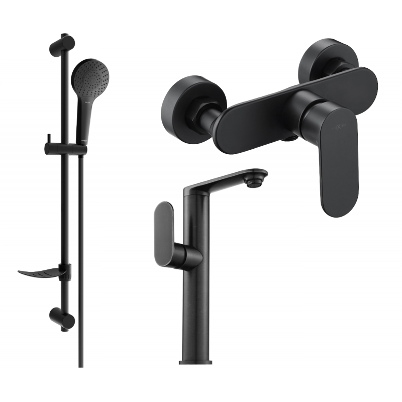 Mexen Milo DF05 ensemble de douche, noir - 713154DF05-70