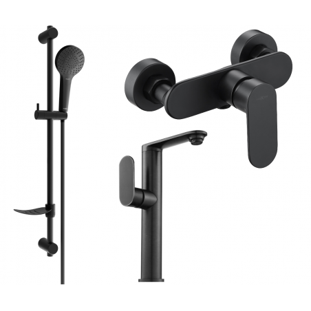 Mexen Milo DF05 ensemble de douche, noir - 713154DF05-70