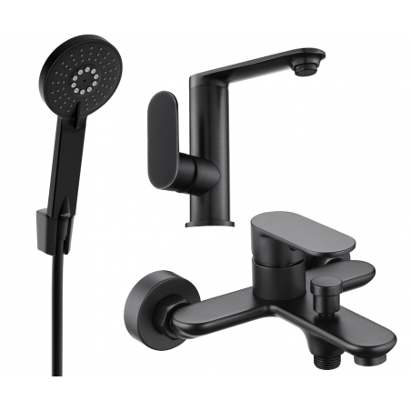 Mexen Milo R40 ensemble baignoire, noir - 713053R40-70